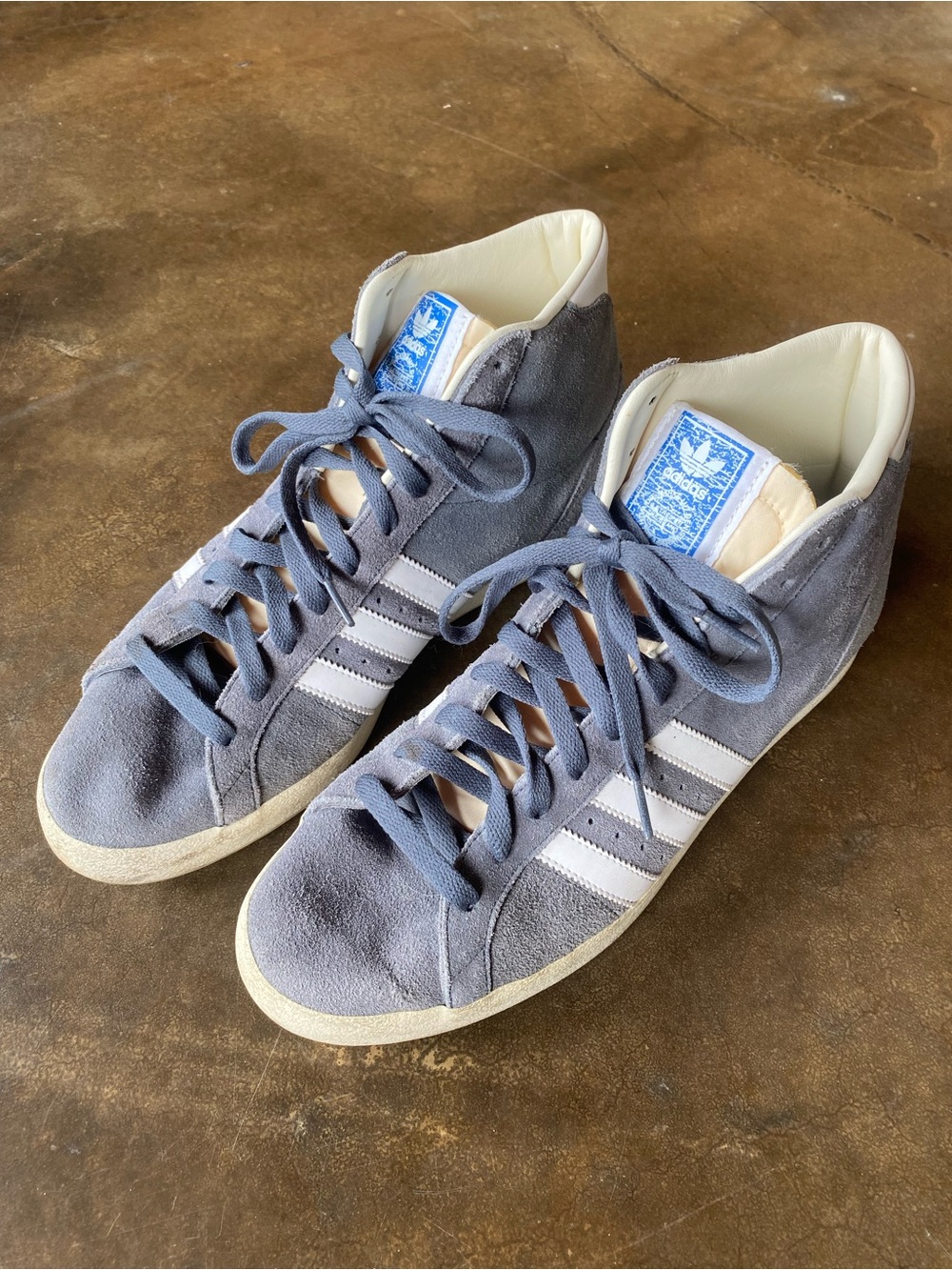 Adidas Men’s High-Top Suede Sneakers Slate Blue